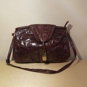 Dark Brown Eel Skin Vintage Purse